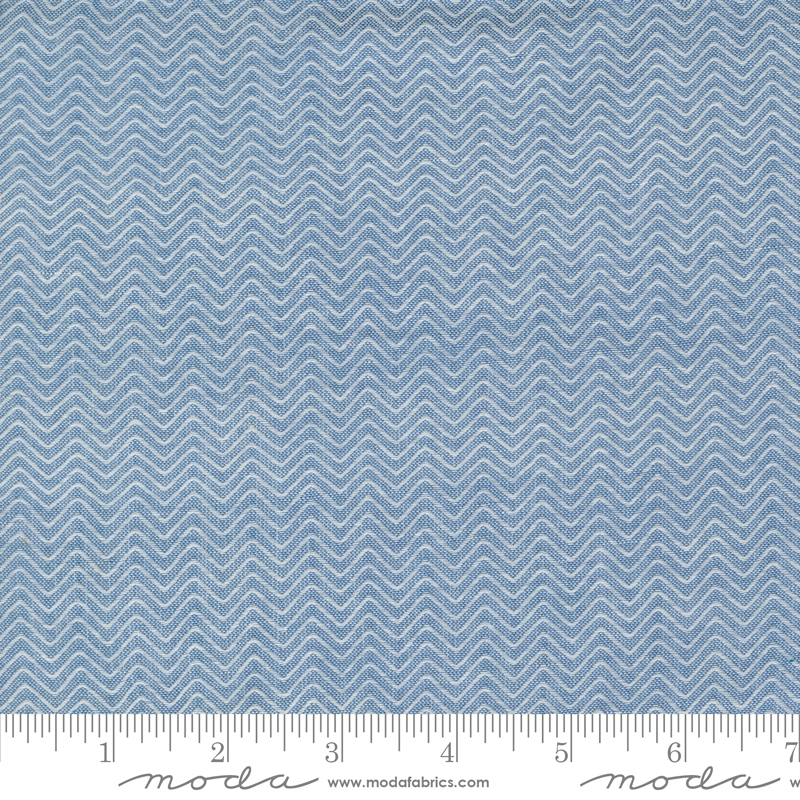 Denim & Daisies Wovens Blue Jeans Chevron | Fig Tree & Co | Moda Fabrics | 12222 17 | Sold in 1/2 Yd