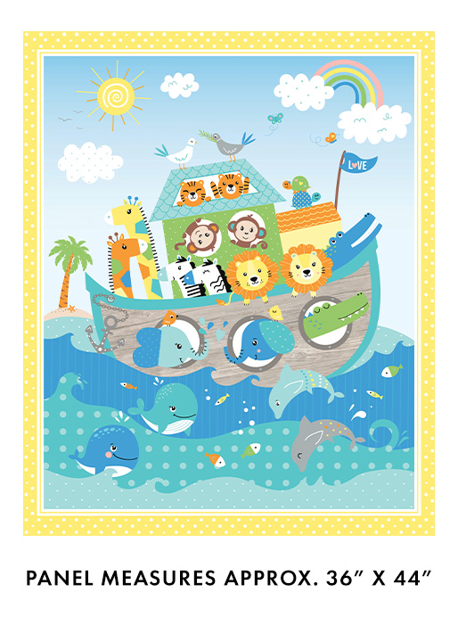 Noah's Journey Two By Two Multi Panel | Kanvas Studios | Benartex Fabrics | 12926-99 | Sold As A Panel 36"x44"