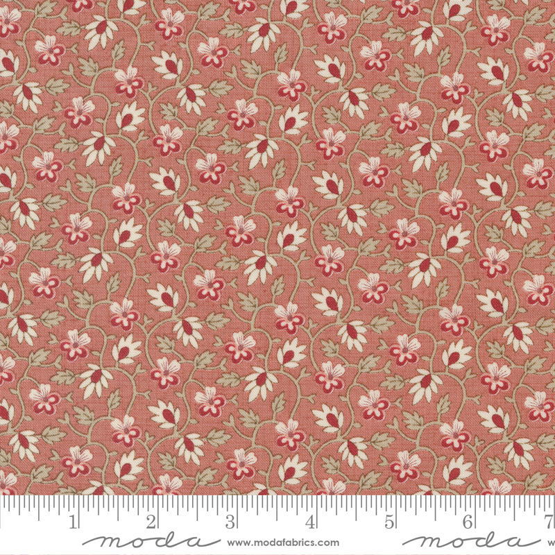 Chateau De Chantilly Small Vine Clay | French General | Moda Fabrics | 13945 15 | Sold in 1/2 Yd