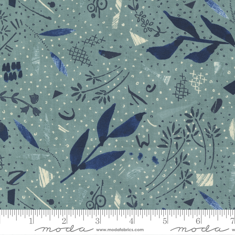 Collage Snippets Sky | Janet Clare | Moda Fabrics | 16950 14 | Sold in 1/2 Yd