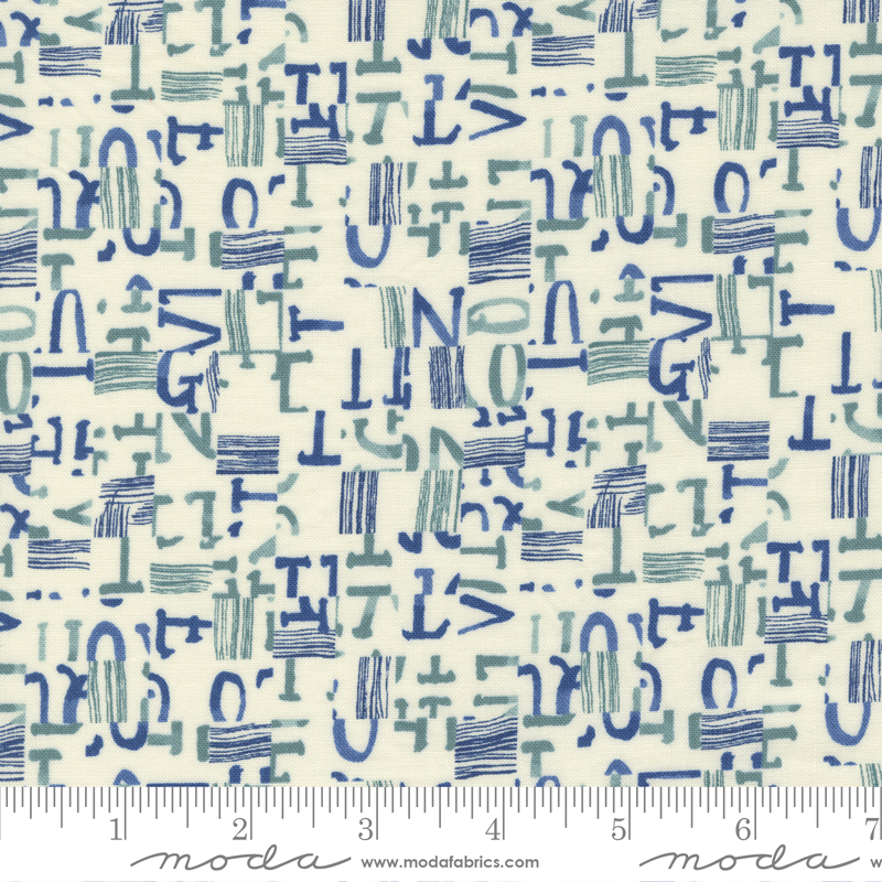 Collage Pick N Mix Parchment Sky | Janet Clare | Moda Fabrics | 16952 13 | Sold in 1/2 Yd