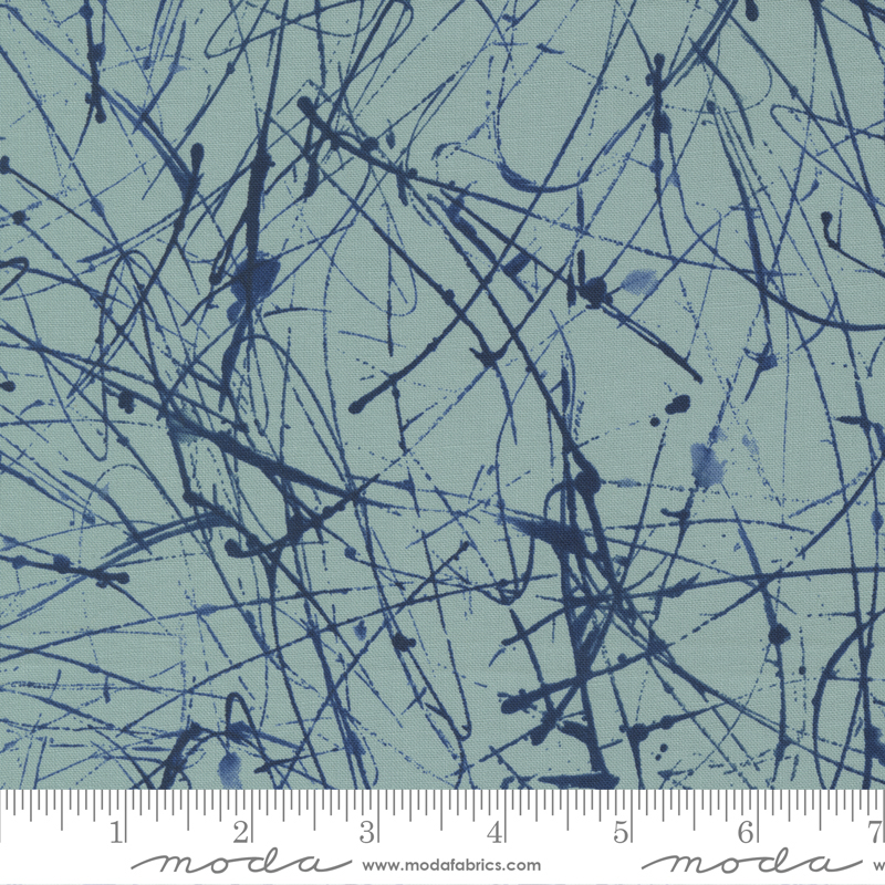 Collage Abstract Painting Sky | Janet Clare | Moda Fabrics | 16958 14 | Sold in 1/2 Yd