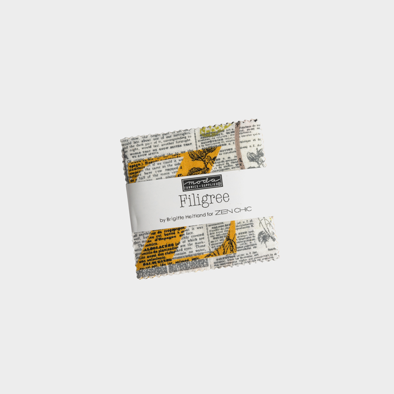 Filigree Mini Charm Pack | Zen Chic | Moda Fabrics | 1810MC | Sold As A Bundle