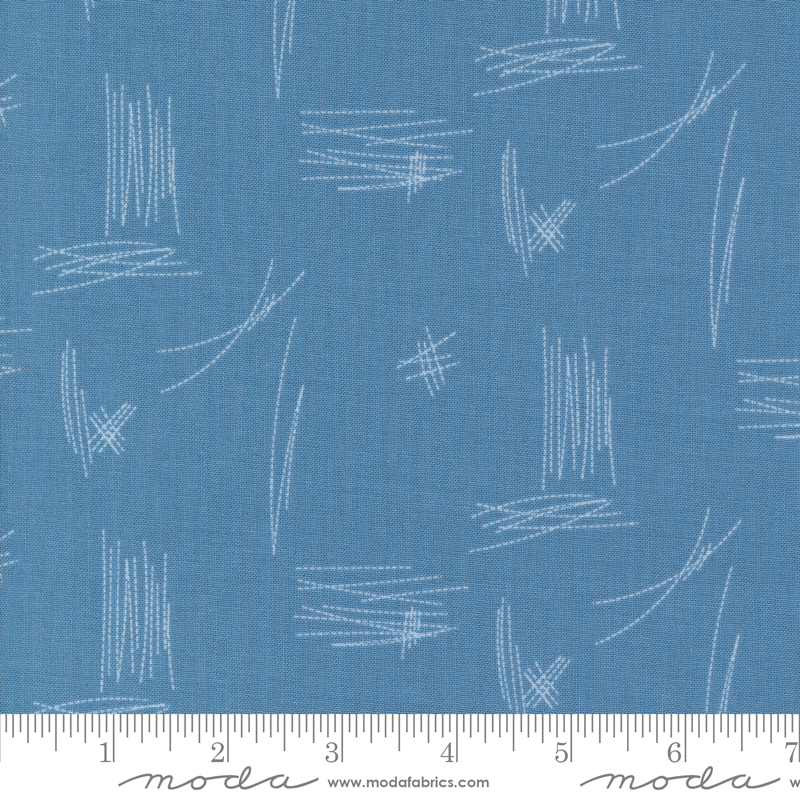 Bluish Stitches Deep Sea | Zen Chic | Moda Fabrics | 1822 16 | Sold in 1/2 Yd