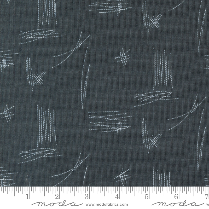 Bluish Stitches Charcoal | Zen Chic | Moda Fabrics | 1822 18 | Sold in 1/2 Yd