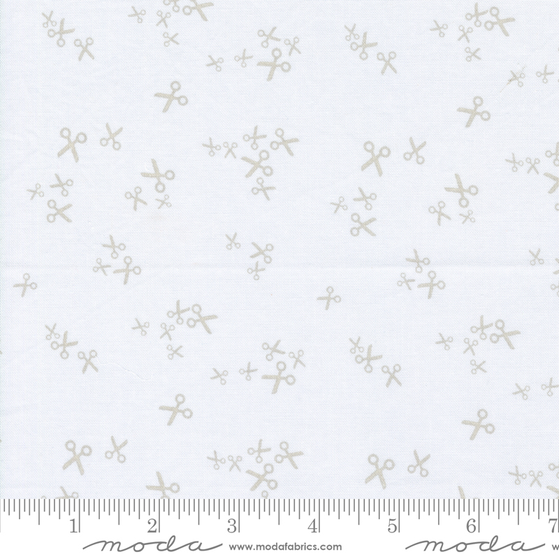 Bluish Scissors Chalk | Zen Chic | Moda Fabrics | 1824 12 | Sold in 1/2 Yd