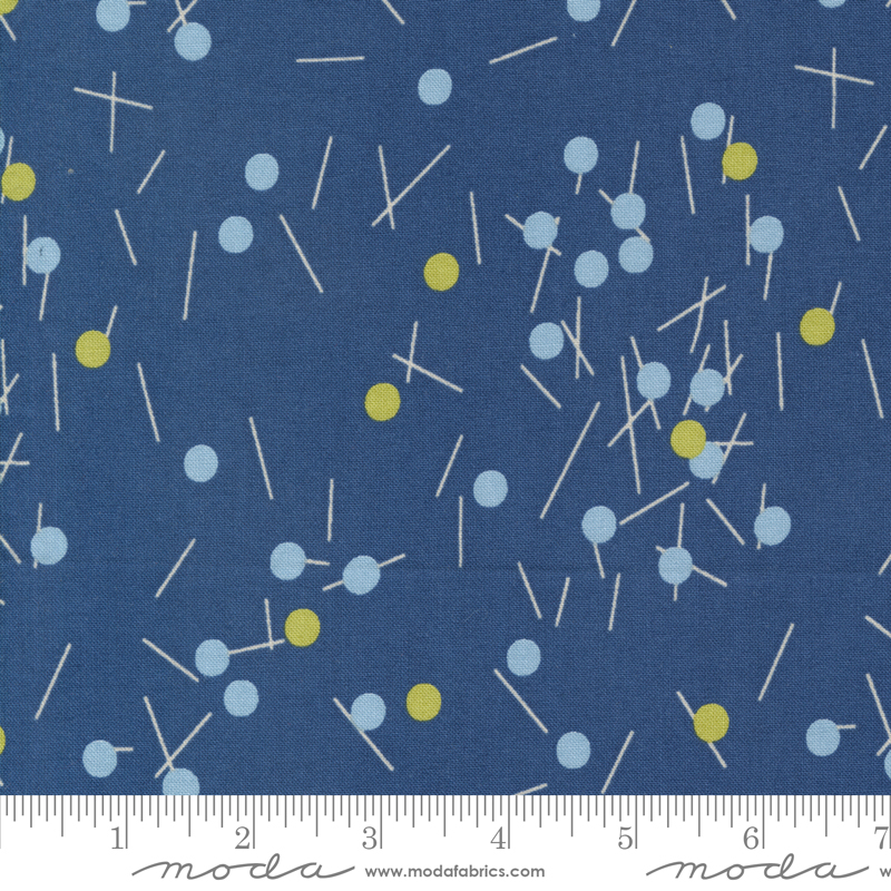Bluish Pins and Buttons Blueprint | Zen Chic | Moda Fabrics | 1825 16 | Sold in 1/2 Yd