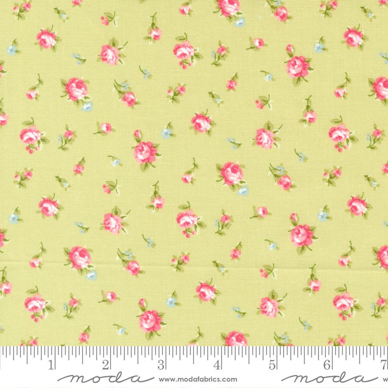 Ellie Tossed Floral Green | Brenda Riddle of Acorn Quilts | Moda Fabrics | 18761 14 | Sold in 1/2 Yd