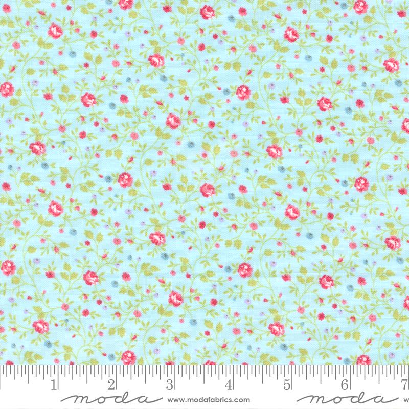 Ellie Small Floral Blue | Brenda Riddle of Acorn Quilts | Moda Fabrics | 18763 12 | Sold in 1/2 Yd