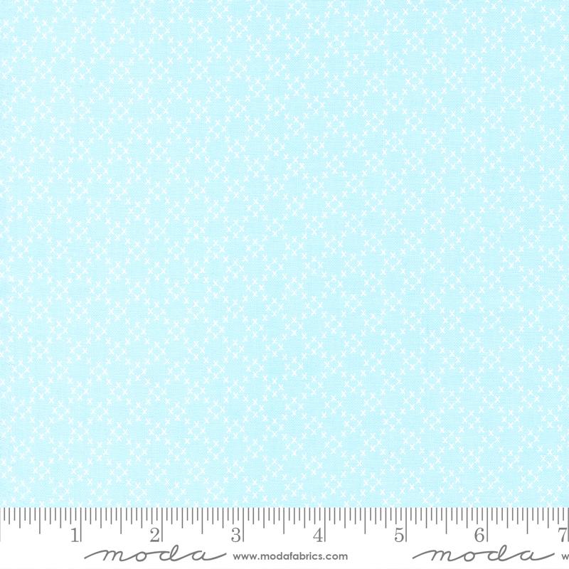 Ellie Cross Stitch Blue | Brenda Riddle of Acorn Quilts | Moda Fabrics | 18764 12 | Sold in 1/2 Yd