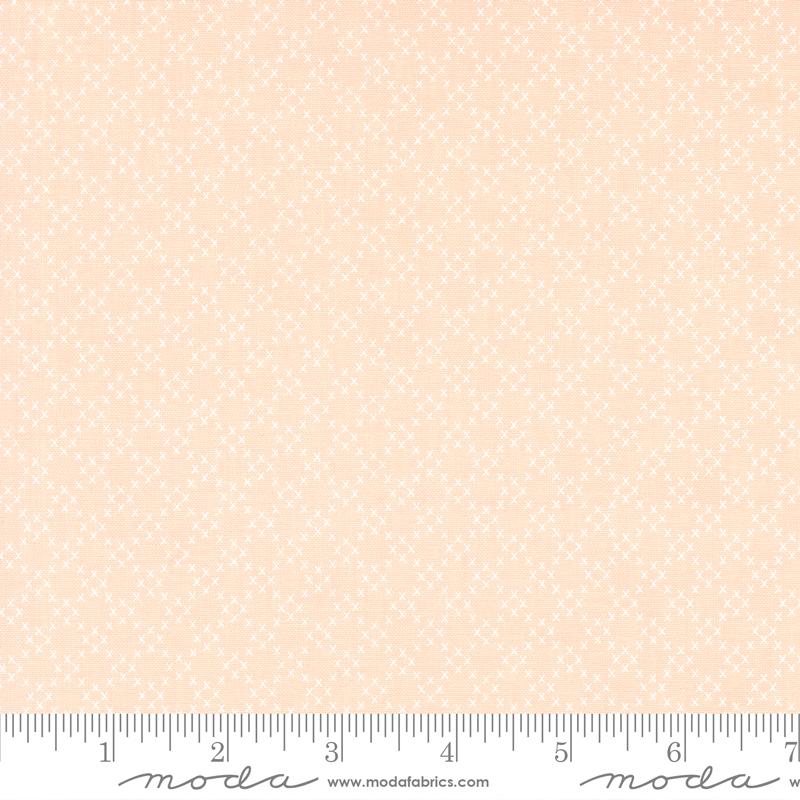 Ellie Cross Stitch Coral | Brenda Riddle of Acorn Quilts | Moda Fabrics | 18764 19 | Sold in 1/2 Yd