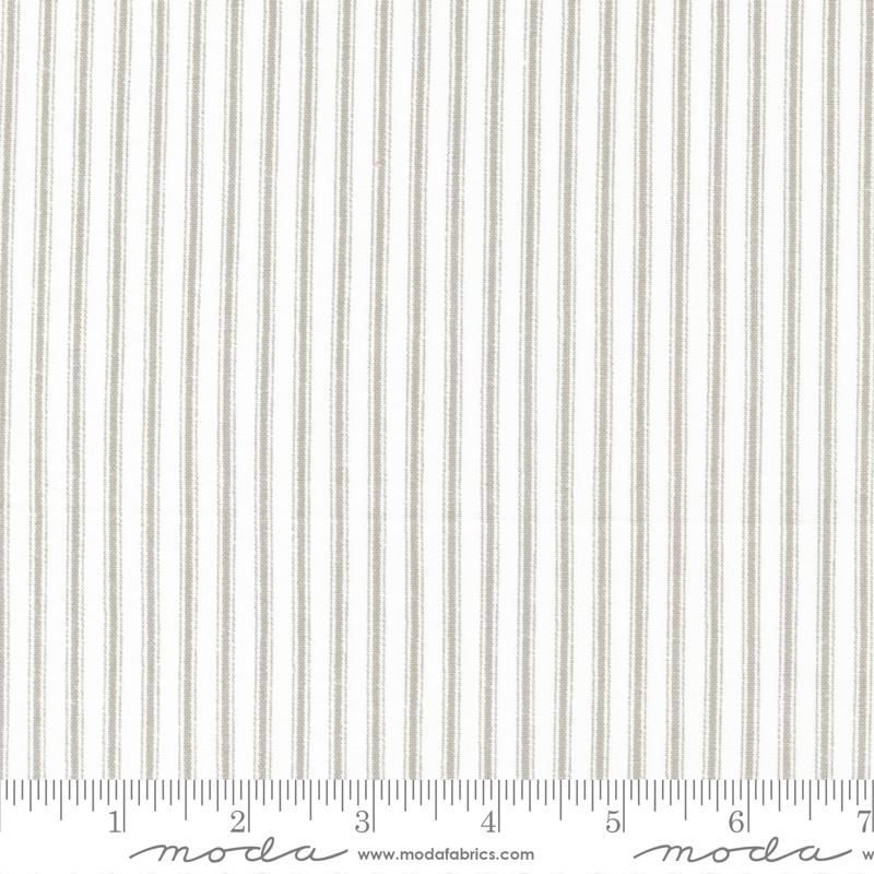 Ellie Ticking Stripes Pebble | Brenda Riddle of Acorn Quilts | Moda Fabrics | 18766 28 | Sold in 1/2 Yd