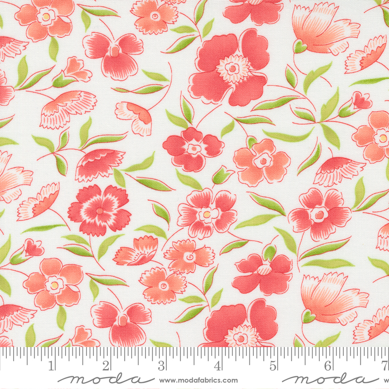 Linen Cupboard Daisy Apron Chantilly Strawberry | Fig Tree and Co. by Joanna Figueroa | Moda Fabrics | 20480 11 | Sold in 1/2 Yd