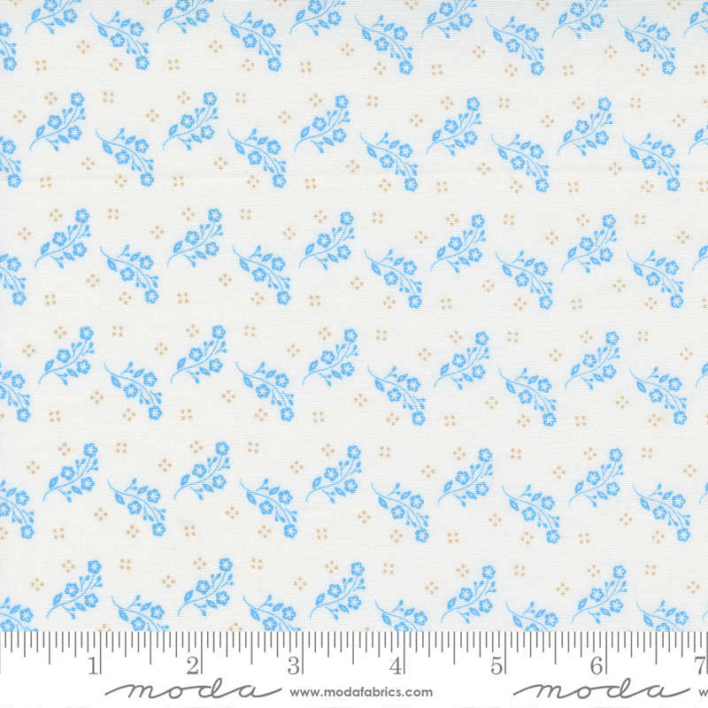 Linen Cupboard Tossed Blooms Chantilly Cornflower | Fig Tree and Co. by Joanna Figueroa | Moda Fabrics | 20484 21 | Sold in 1/2 Yd