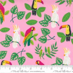 Jungle Paradise Pink Birds | Stacy Iest Hsu | Moda Fabrics | 20782 13 | Sold in 1/2 Yds
