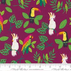 Jungle Paradise Magenta Birds | Stacy Iest Hsu | Moda Fabrics | 20782 17 | Sold in 1/2 Yds
