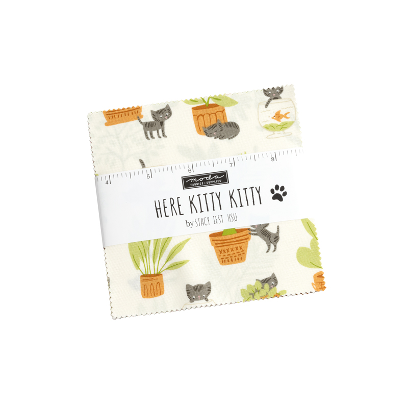 Here Kitty Kitty Charm Pack | Stacy Iest Hsu | Moda Fabrics | 20830PP | Sold As A Bundle