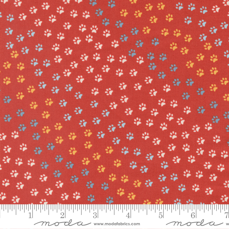Dog Daze Paws and More Red | Stacy Iest Hsu | Moda Fabrics | 20845 17 | Sold in 1/2 Yd