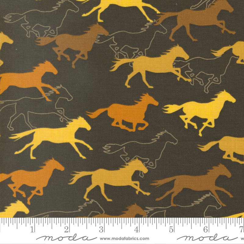 Ponderosa Open Range Horses Soil | Stacy Iest Hsu | Moda Fabrics | 20862 23 | Sold in 1/2 Yd