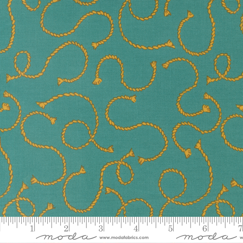 Ponderosa Open Range Ropes Turquoise | Stacy Iest Hsu | Moda Fabrics | 20864 19 | Sold in 1/2 Yd