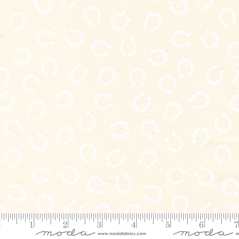 Ponderosa Open Lucky Horseshoes Natural White | Stacy Iest Hsu | Moda Fabrics | 20866 31 | Sold in 1/2 Yd