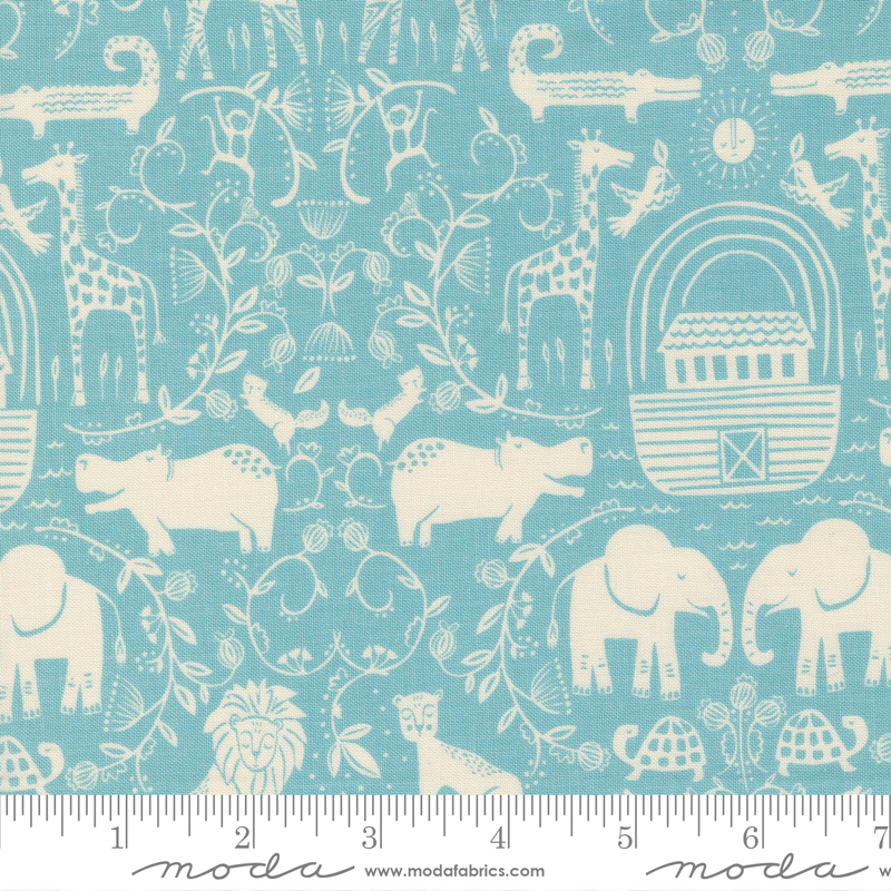 Noah's Ark Two By Two Sky | Stacy Iest Hsu | Moda Fabrics | 20871 17 | Sold in 1/2 Yd