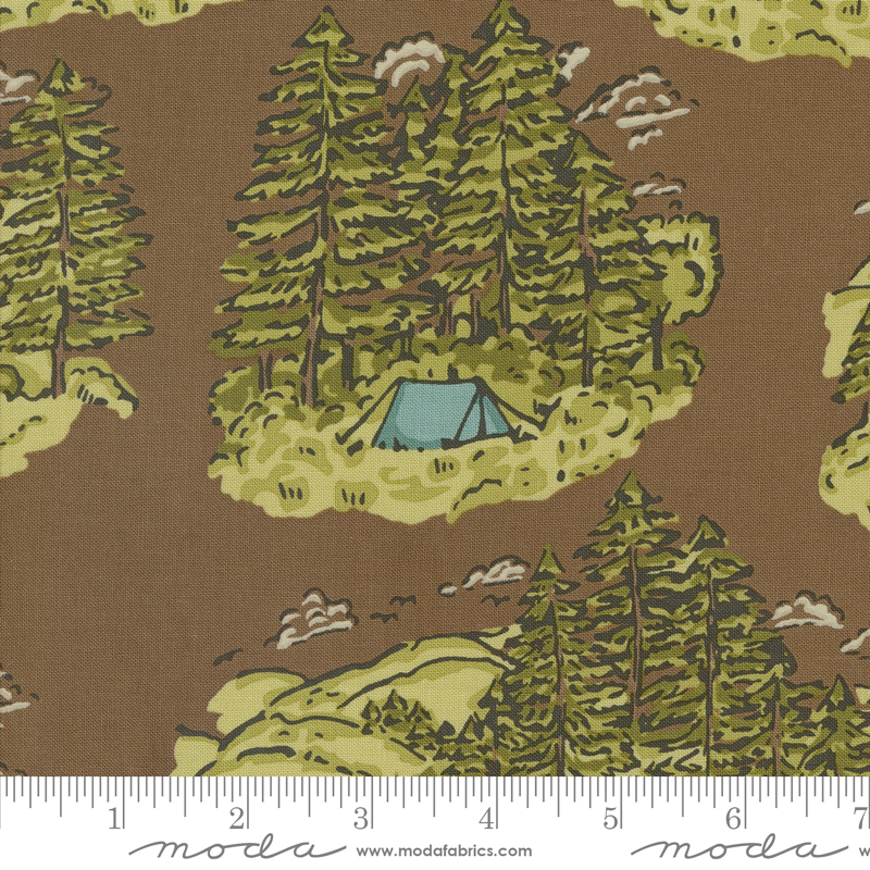The Great Outdoors Vintage Camping Soil | Stacy Iest Hsu | Moda Fabrics | 20880 20 | Sold in 1/2 Yd