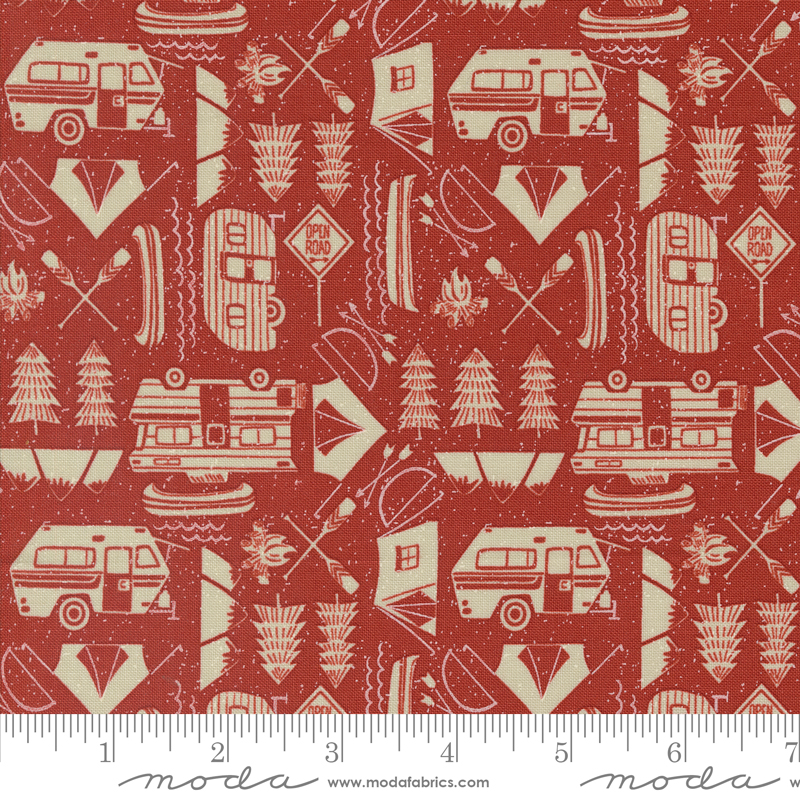 The Great Outdoors Open Road Fire | Stacy Iest Hsu | Moda Fabrics | 20884 15 | Sold in 1/2 Yd