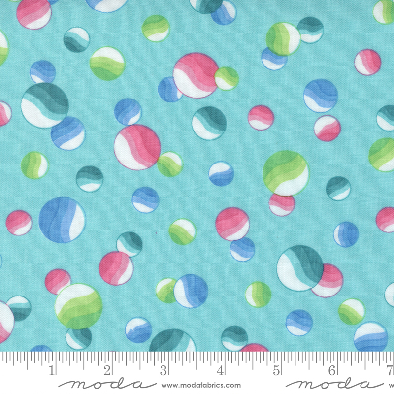 Picnic Pop Fizzy Bubble Awesome Aqua | Me & My Sister Designs | Moda Fabrics | 22432 14 | Sold in 1/2 Yd