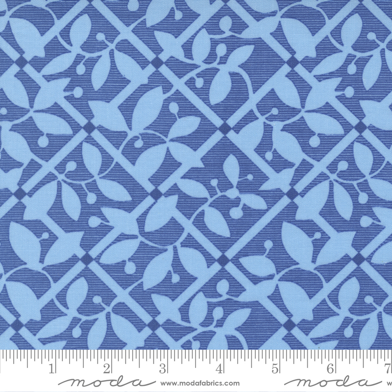 Picnic Pop Trellis Bright Blue | Me & My Sister Designs | Moda Fabrics | 22435 13 | Sold in 1/2 Yd