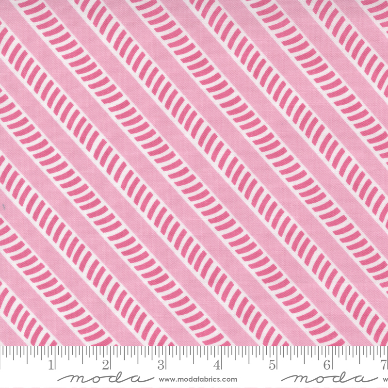 Picnic Pop Stripe Popping Pink | Me & My Sister Designs | Moda Fabrics | 22436 25 | Sold in 1/2 Yd