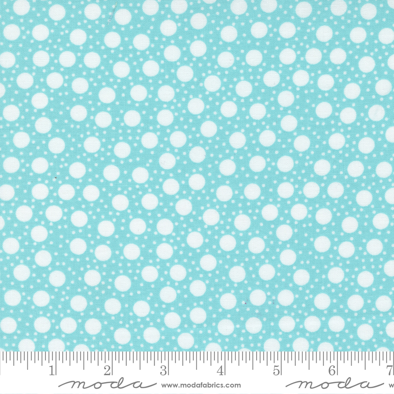 Picnic Pop Fizz Dots Awesome Aqua | Me & My Sister Designs | Moda Fabrics | 22437 24 | Sold in 1/2 Yd