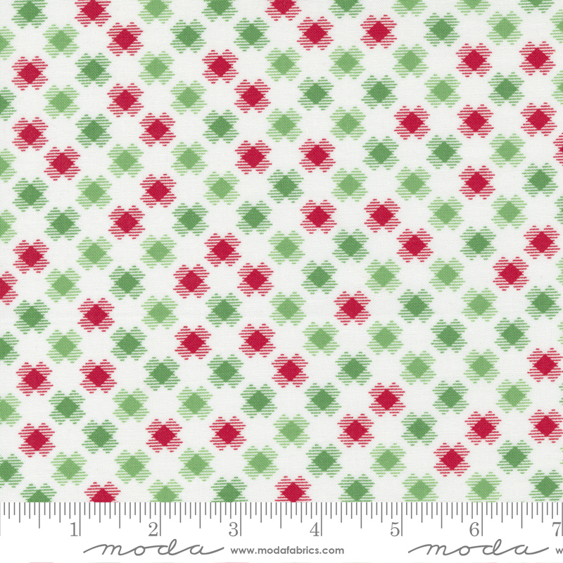 Reindeer Games Checkered Squares Winter White | Me And My Sister Designs | Moda Fabrics | 22444 11 | Sold in 1/2 Yd