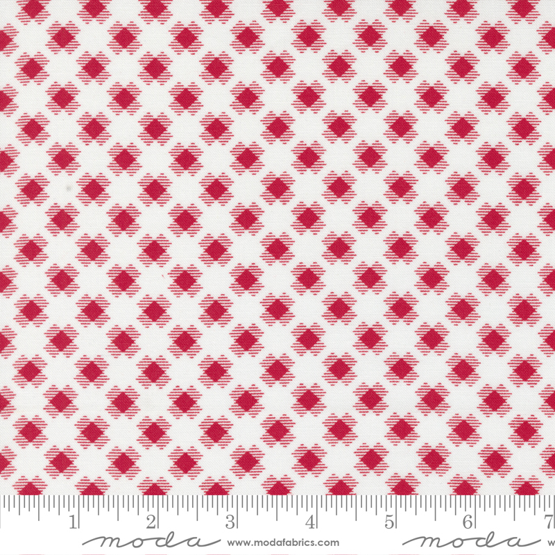 Reindeer Games Checkered Squares Poinsettia Red | Me And My Sister Designs | Moda Fabrics | 22444 23 | Sold in 1/2 Yd