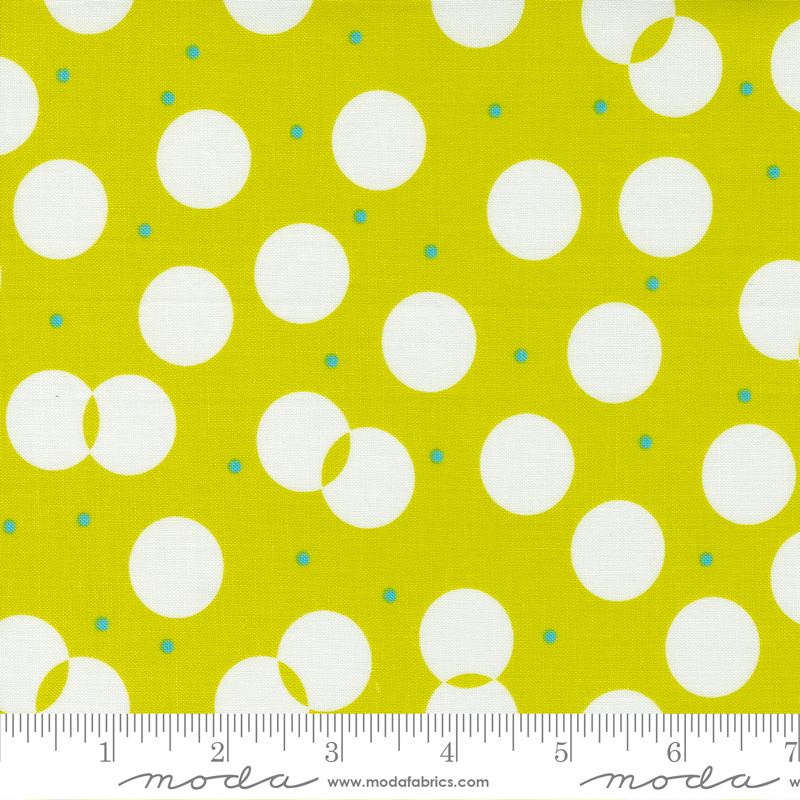 Sweet and Plenty Juggle Dots Limeade | Me and My Sister Designs | Moda Fabrics | 22450 18 | Sold in 1/2 Yd