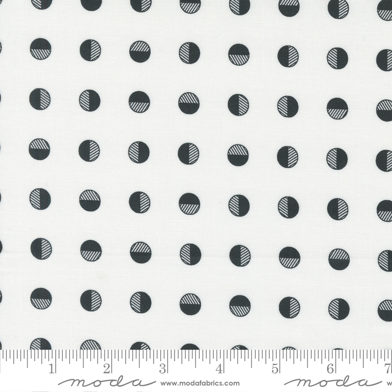 Sweet and Plenty Half Moon Dot Sugar Licorice | Me and My Sister Designs | Moda Fabrics | 22452 11 | Sold in 1/2 Yd