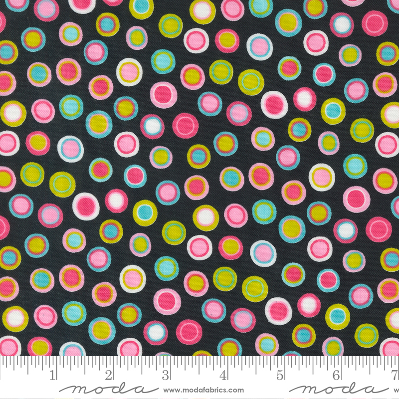 Sweet and Plenty Inner Dots Black Licorice | Me and My Sister Designs | Moda Fabrics | 22453 12 | Sold in 1/2 Yd