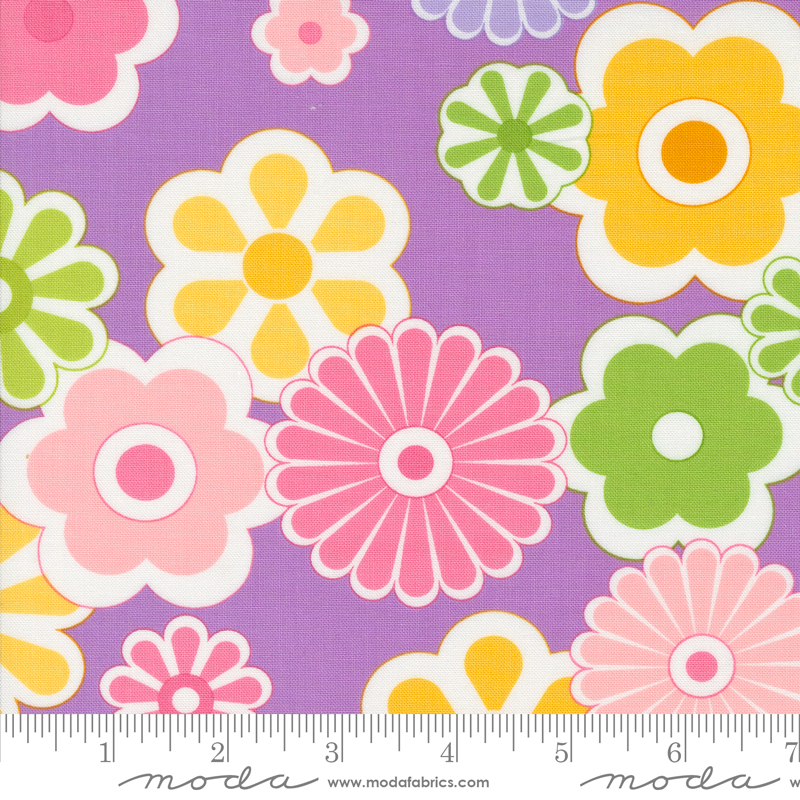 On The Bright Side Flower Burst Passion Fruit | Me and My Sister Designs | 22460 21 | Sold in 1/2 Yds