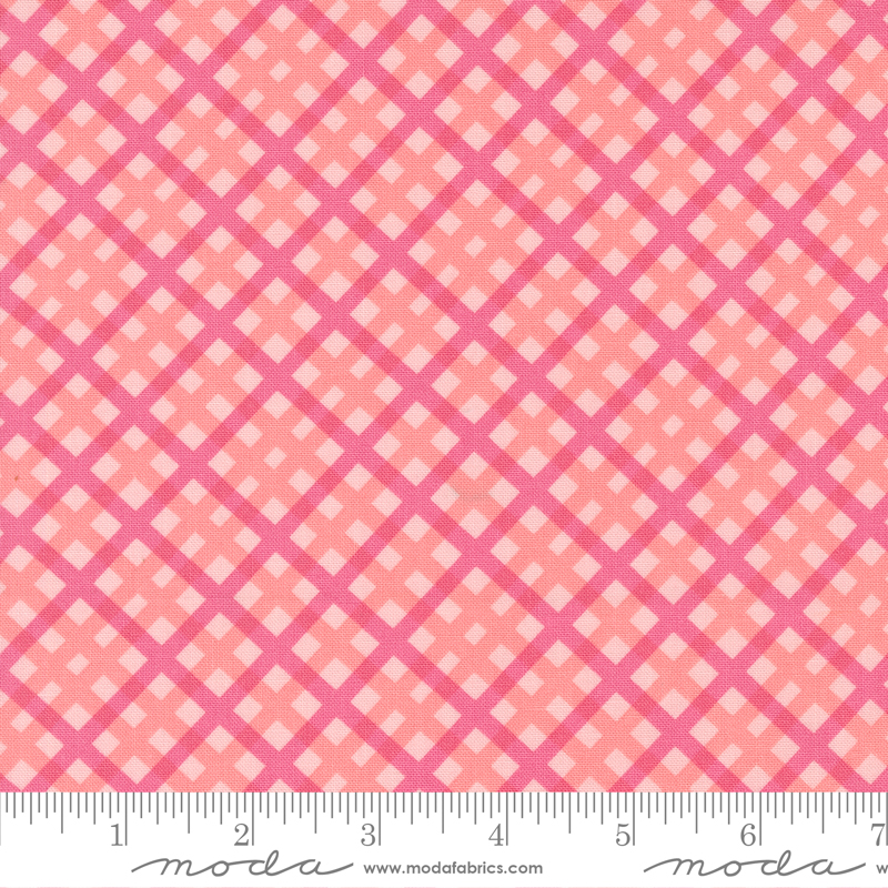 On The Bright Side Plaid Bubble Gum | Me and My Sister Designs | 22467 14 | Sold in 1/2 Yds