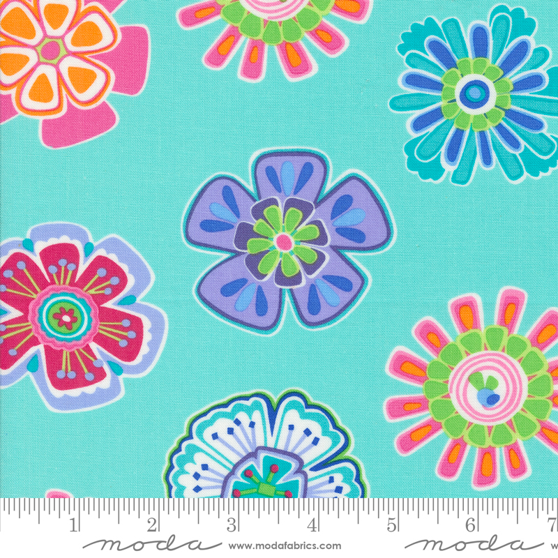 Fiesta! Party Time Aqua | Me and My Sister Designs | Moda Fabrics | 22470 23 | Sold in 1/2 Yd