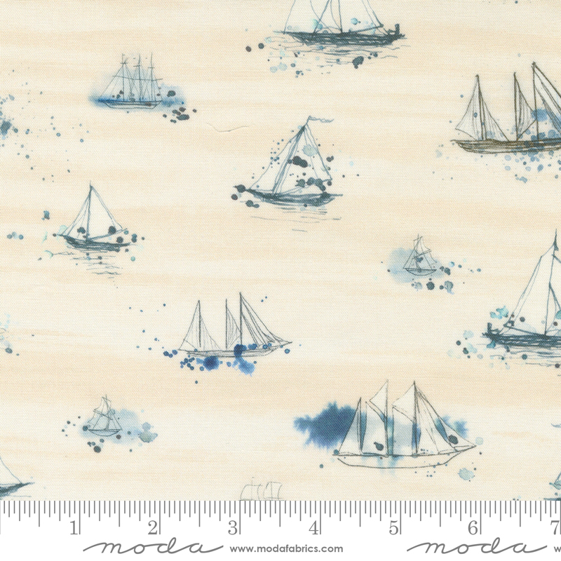 Longshore Marine Flag | Janet Clare | Moda Fabrics | 24612 11 | Sold in 1/2 Yd