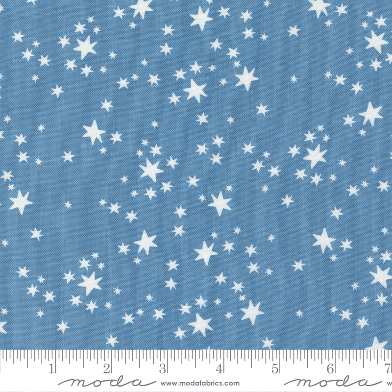 Delivered With Love Stars Blue | Paper and Cloth | Moda Fabrics | 25134 16 | Sold in 1/2 Yd
