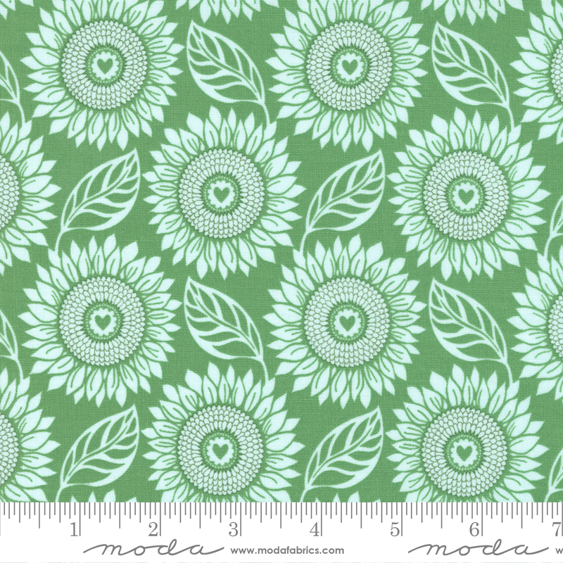 Sunflowers My Heart Tournesol Shamrock | Kate Spain | Moda Fabrics | 27321 14 | Sold in 1/2 Yd