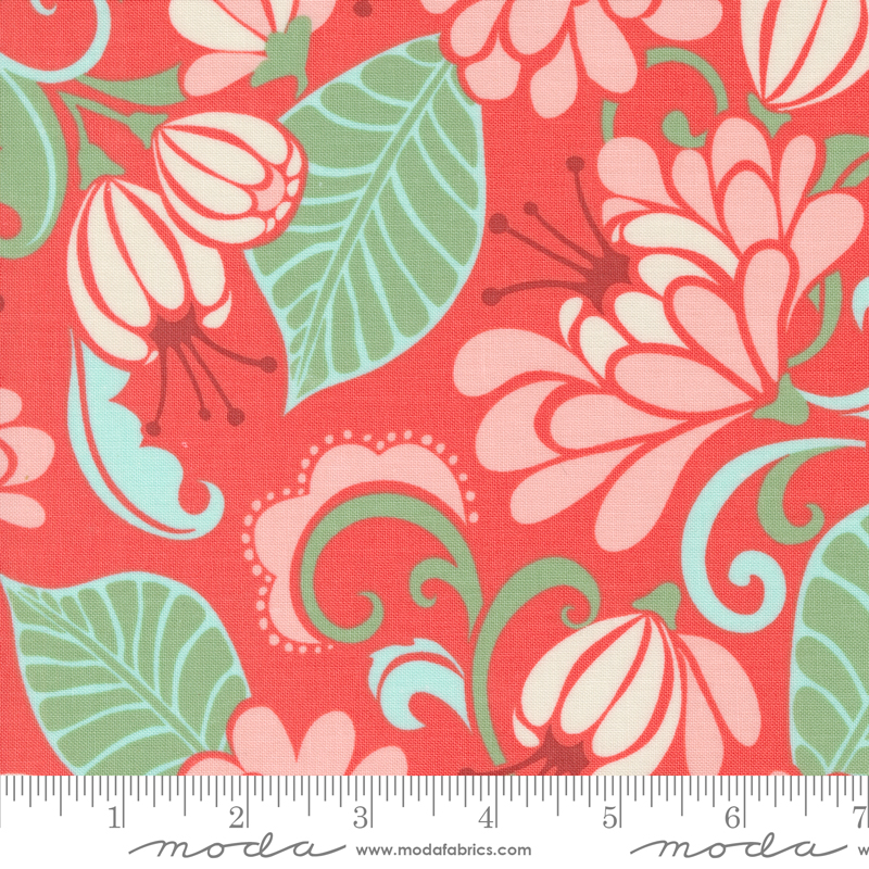 Tango Sarabande Tangerine | Kate Spain | Moda Fabrics | 27330 12 | Sold in 1/2 Yd