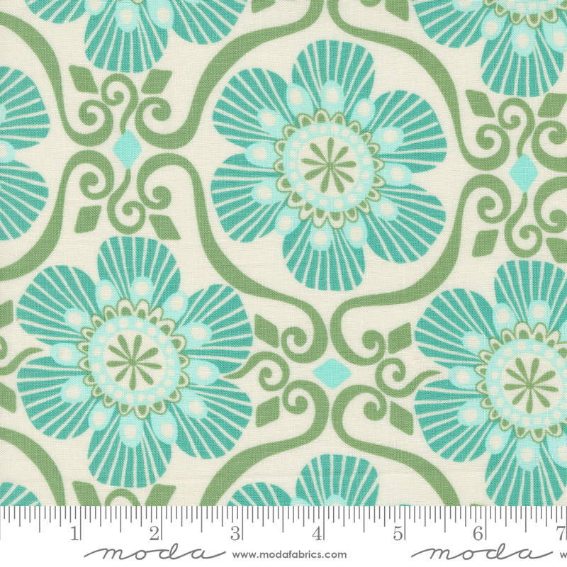 Tango Barcelona Cream Sea | Kate Spain | Moda Fabrics | 27334 11 | Sold in 1/2 Yd