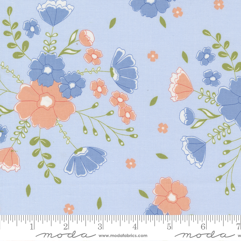 Peachy Keen Moonlit Meadow Light Blue | Corey Yoder | Moda Fabrics | 29170 14 | Sold in 1/2 Yd