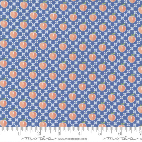 Peachy Keen Peaches Cobalt | Corey Yoder | Moda Fabrics | 29171 16 | Sold in 1/2 Yd