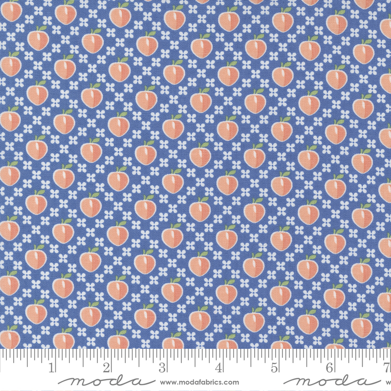 Peachy Keen Peaches Cobalt | Corey Yoder | Moda Fabrics | 29171 16 | Sold in 1/2 Yd
