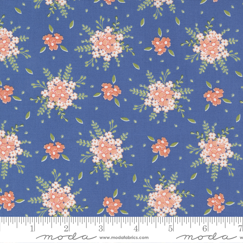 Peachy Keen Blooming Cobalt | Corey Yoder | Moda Fabrics | 29172 16 | Sold in 1/2 Yd