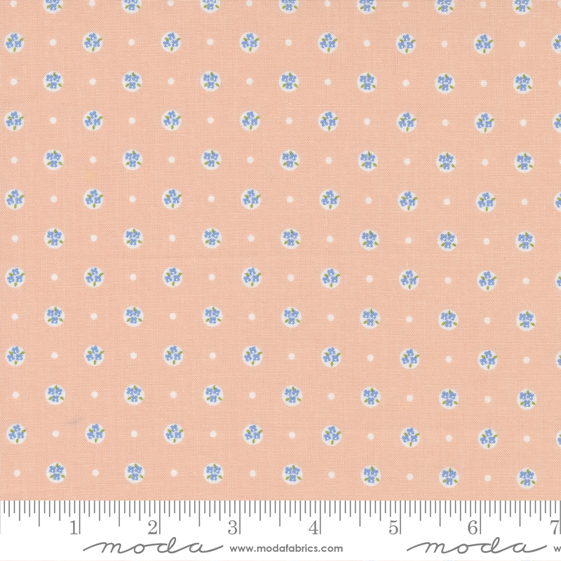 Peachy Keen Posy Polka Bubble Gum | Corey Yoder | Moda Fabrics | 29174 17 | Sold in 1/2 Yd
